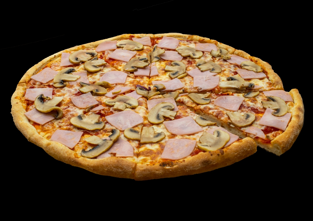 Пицца с ветчиной и грибами фото